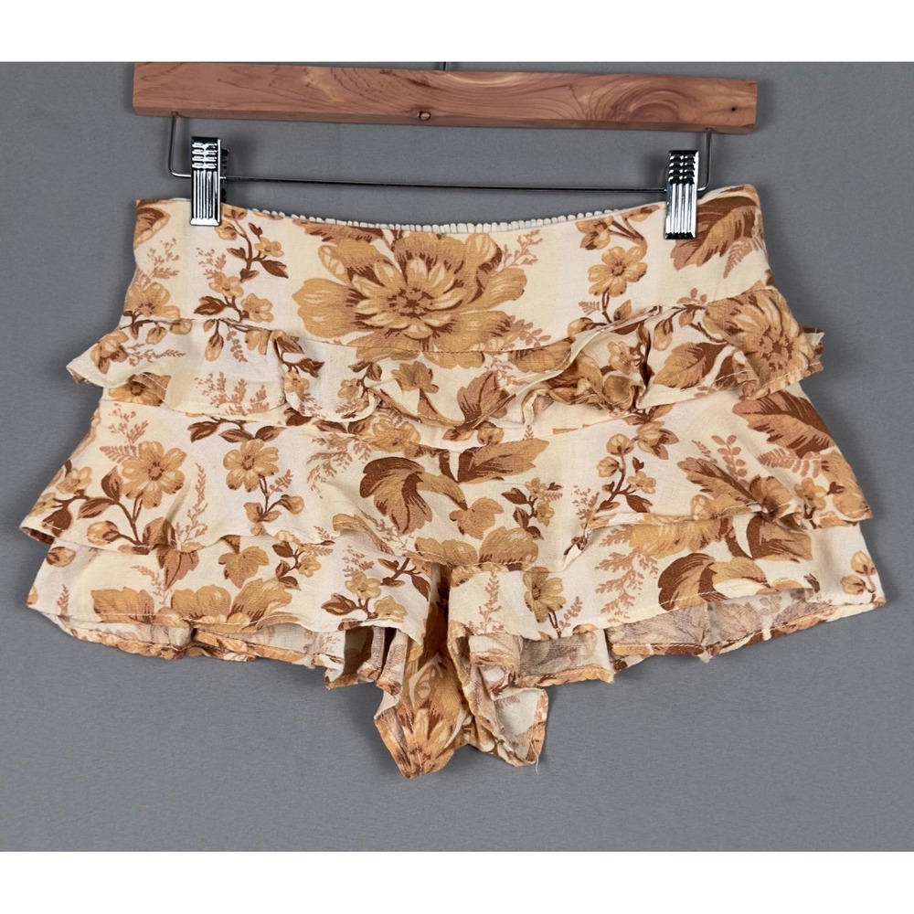 Free People In Bloom Bloomer Shorts XS Floral Smocked Ruffle Boho Cottagecore